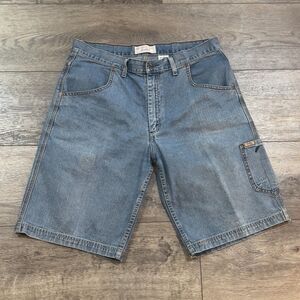 Vintage Y2K Levi Strauss Signature SF Blue Jorts Denim Carpenter Shorts Men's 34